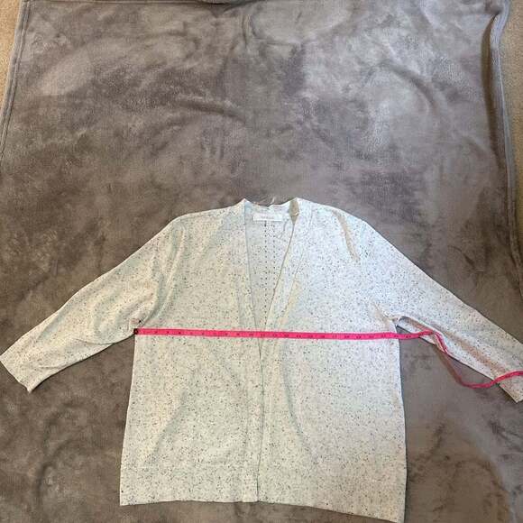 Verve Ami Ivory Black Speckled Open-Front Cardigan Sweater - Picture 5 of 6